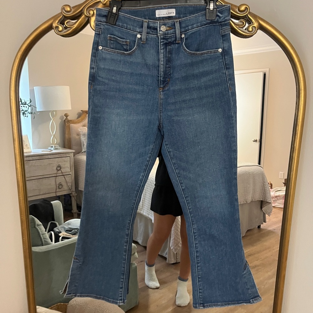 LOFT flare jeans with vent hem